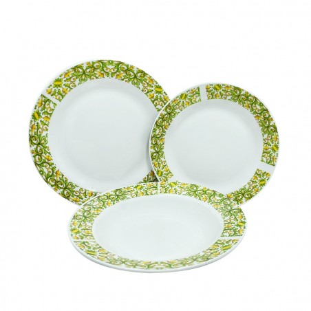 408002 Vajilla mesa 19 PZ FELICIA Plato llano, hondo, para postre y ensaladera