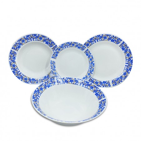 408001 Vajilla mesa 19 PZ FELICIA Plato llano, hondo, para postre y ensaladera