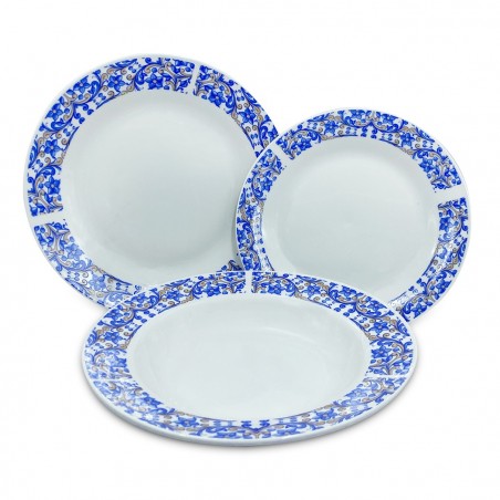 408001 Vajilla mesa 19 PZ FELICIA Plato llano, hondo, para postre y ensaladera
