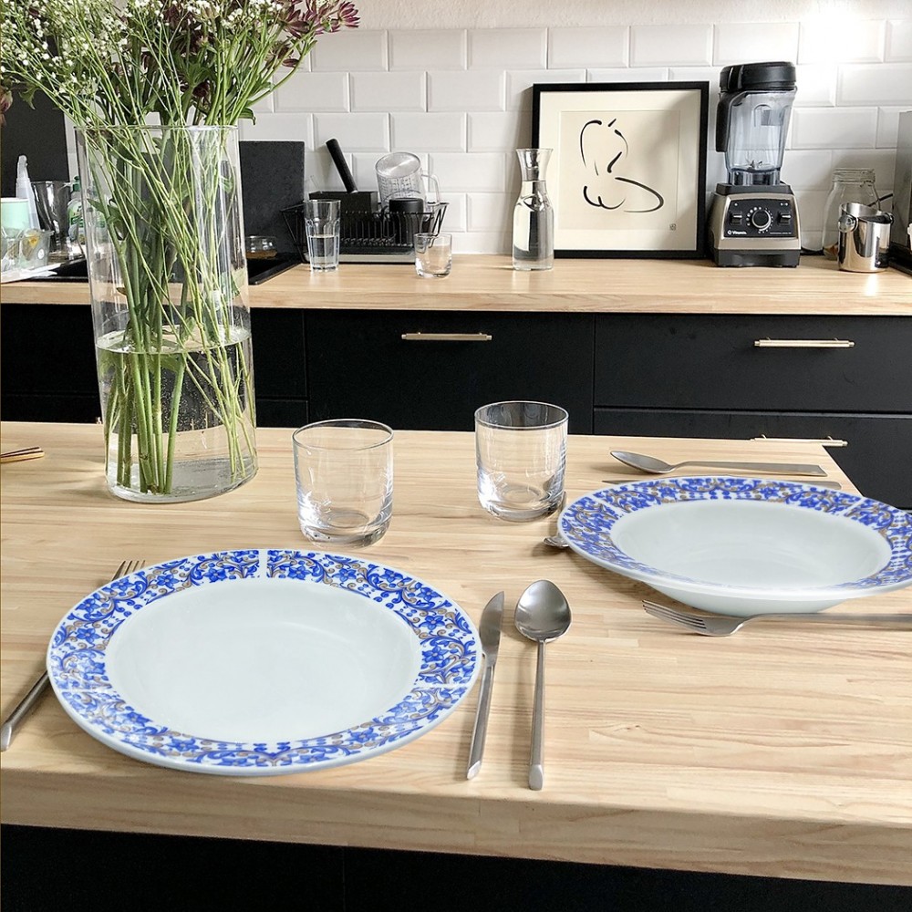 408001 Vajilla mesa 19 PZ FELICIA Plato llano,...