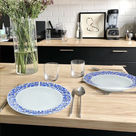 408001 Vajilla mesa 19 PZ FELICIA Plato llano, hondo, para postre y ensaladera