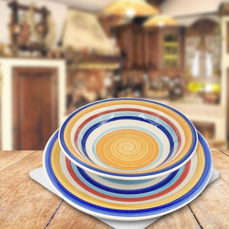 403005 Vajilla mesa 18 PZ FELICIA Plato llano, hondo y para postre de GRES