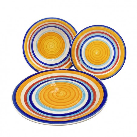 403005 Vajilla mesa 18 PZ FELICIA Plato llano, hondo y para postre de GRES