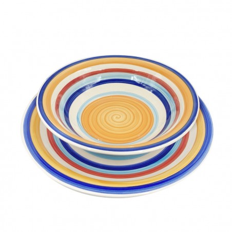 403005 Vajilla mesa 18 PZ FELICIA Plato llano, hondo y para postre de GRES