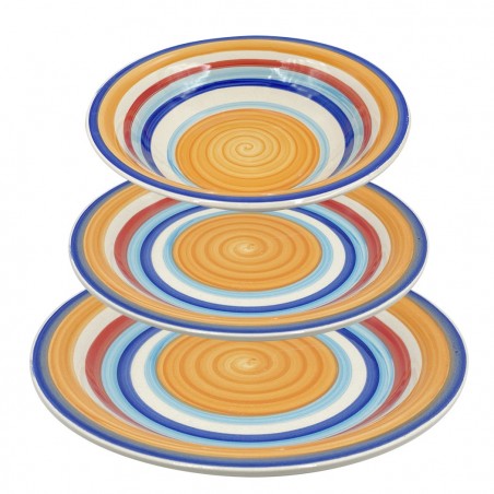 403005 Vajilla mesa 18 PZ FELICIA Plato llano, hondo y para postre de GRES