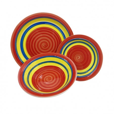 403004 Vajilla mesa 18 PZ FELICIA Plato llano, hondo y para postre de GRES