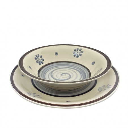 403001 Vajilla mesa 18 PZ FELICIA Plato llano, hondo y para postre de GRES