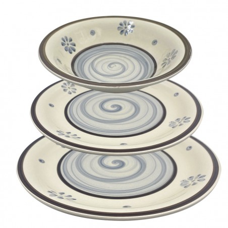 403001 Vajilla mesa 18 PZ FELICIA Plato llano, hondo y para postre de GRES