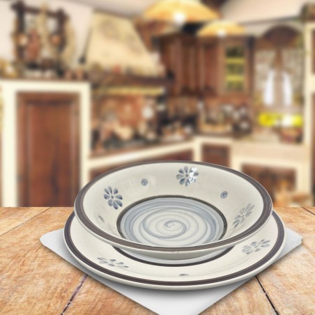 403001 Vajilla mesa 18 PZ FELICIA Plato llano, hondo y para postre de GRES