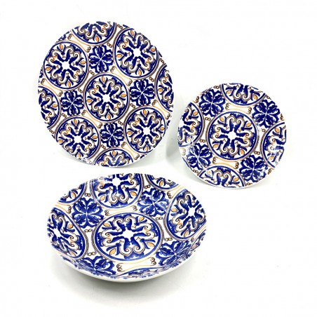 408009 Vajilla mesa 18 PZ FELICIA Plato llano, hondo y para postre de porcelana