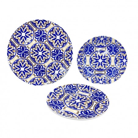408009 Vajilla mesa 18 PZ FELICIA Plato llano, hondo y para postre de porcelana