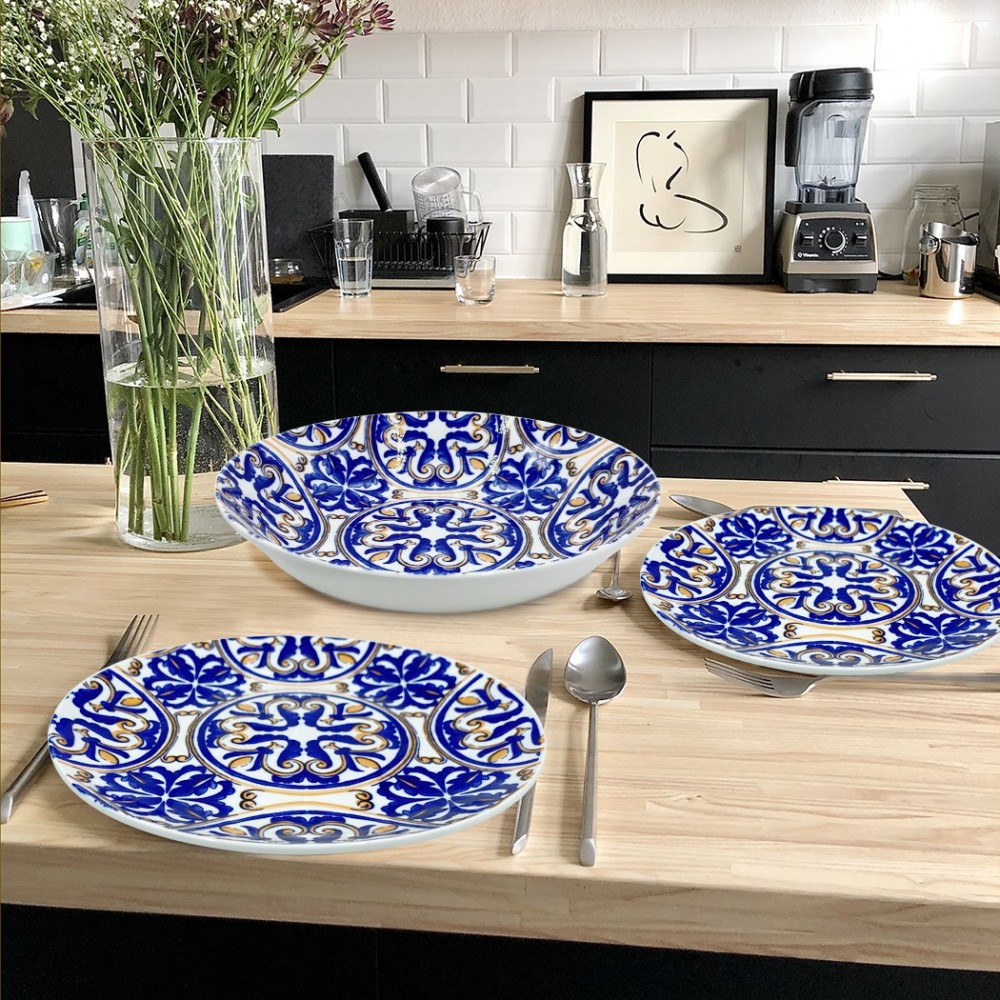 408009 Vajilla mesa 18 PZ FELICIA Plato llano,...