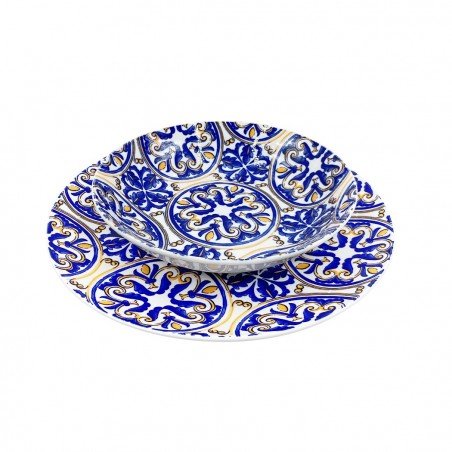 408009 Vajilla mesa 18 PZ FELICIA Plato llano, hondo y para postre de porcelana