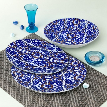 408008 Vajilla mesa 18 PZ FELICIA Plato llano, hondo y para postre de porcelana