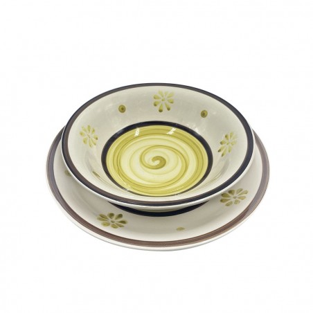 403002 Vajilla mesa 18 PZ FELICIA Plato llano, hondo y para postre de GRES