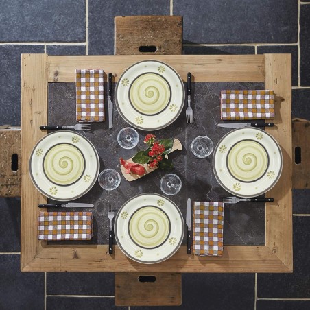 403002 Vajilla mesa 18 PZ FELICIA Plato llano, hondo y para postre de GRES