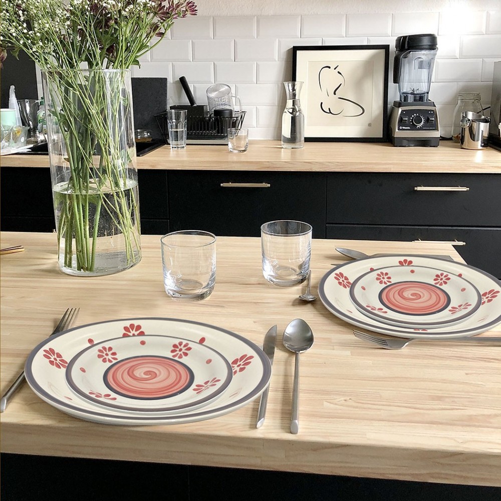 403003 Vajilla mesa 18 PZ FELICIA Plato llano,...