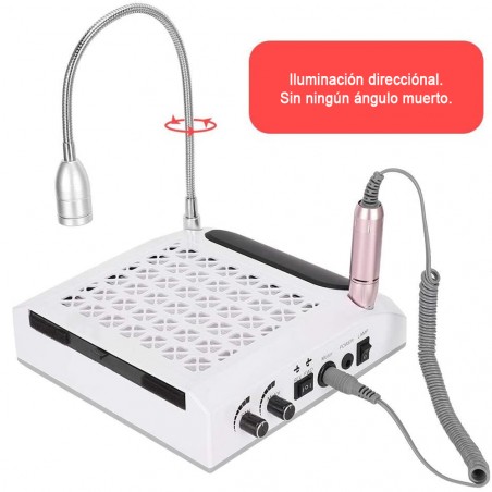 Art.101434 Máquina fresadora de uñas profesional 4en1 con lámpara y herramientas