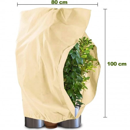 Capucha de protección antihielo transpirable para plantas de exterior 100x80 cm