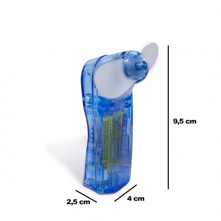 Mini ventilador portátil con 2 aspas conveniente y de bolsillo con correa