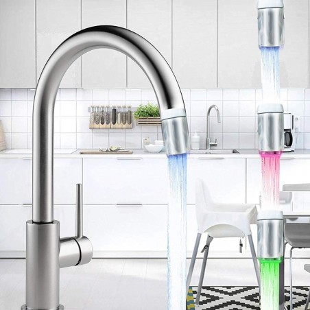 Filtro para grifo de agua cromoterapia flujo de color universal con luz LED