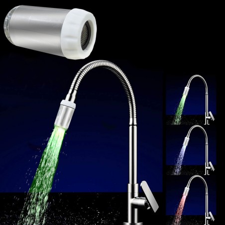 Filtro para grifo de agua cromoterapia flujo de color universal con luz LED