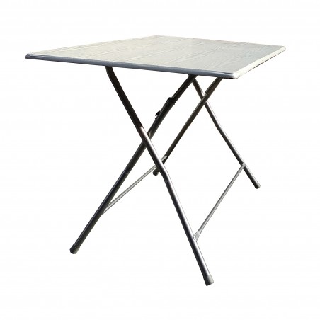 Mesa plegable Bingo120 en acero pintado y tapa de madera 120x70xH72 cm