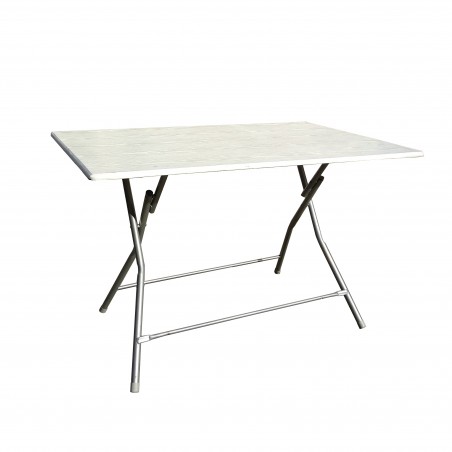 Mesa plegable Bingo120 en acero pintado y tapa de madera 120x70xH72 cm