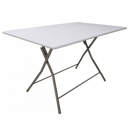 Mesa plegable Bingo120 en acero pintado y tapa de madera 120x70xH72 cm