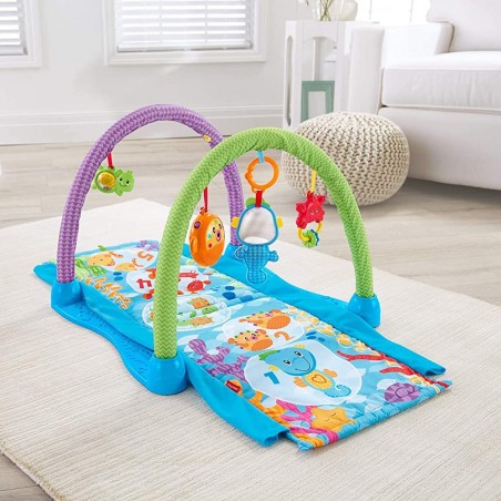 343007 Alfombra de juego Fisher Price 2en1 con juegos música y túnel MUSICAL GYM