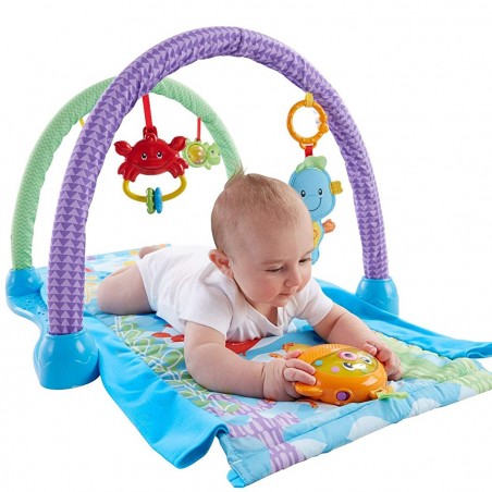 343007 Alfombra de juego Fisher Price 2en1 con juegos música y túnel MUSICAL GYM