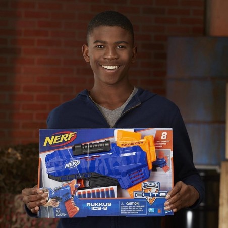 543861 Hasbro Nerf arma de juguete N STRIKE RUKKUS ICS-8 con capacidad 8 dardos