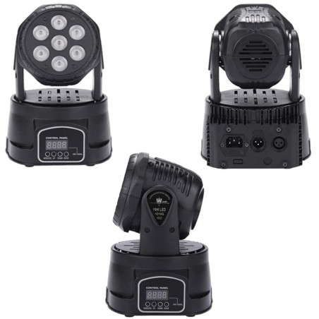 664868 Estroboscopio giratorio mini-LED con 7 luces multicolor de 10W RGBW 150W