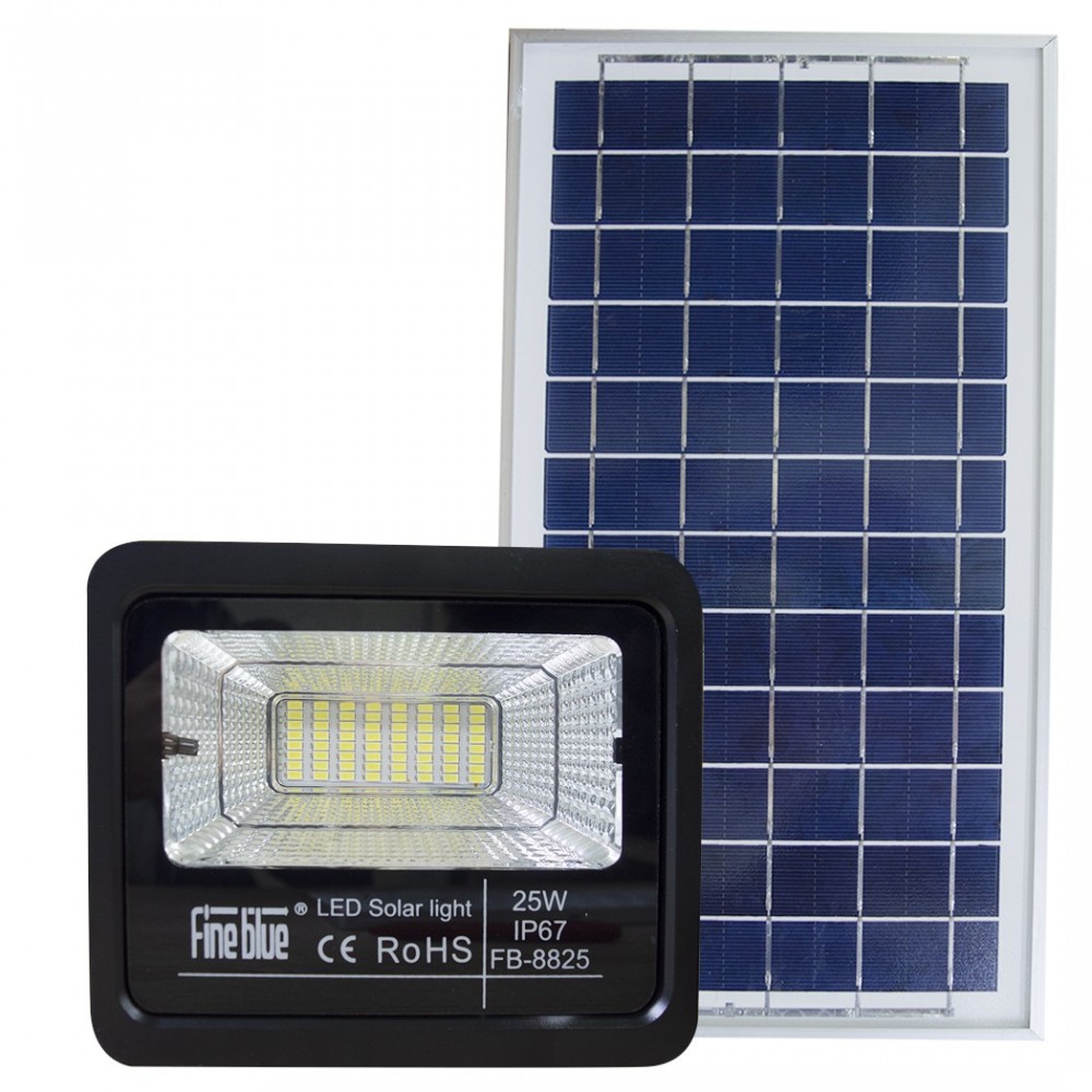 Luz led con carga solar 25W impermeable IP67...
