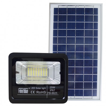 Luz led con carga solar 25W impermeable IP67 FB-8825 6500K luz fría
