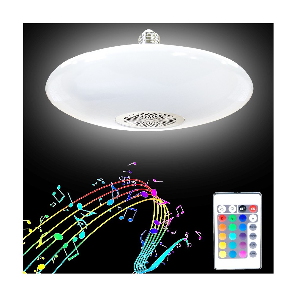 Lámpara circular con mando a distancia música y...