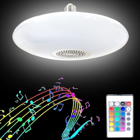 Lámpara circular con mando a distancia música y bluethooth de 24W colores RGB
