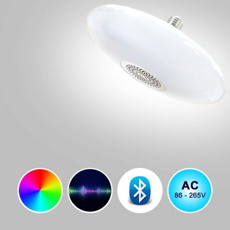 Lámpara circular con mando a distancia música y bluethooth de 24W colores RGB