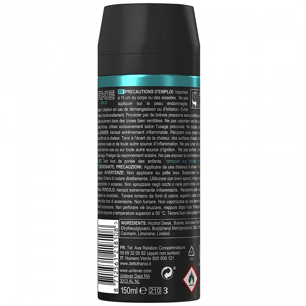 218108  Desodorante para hombre AX Apollo 150ml...