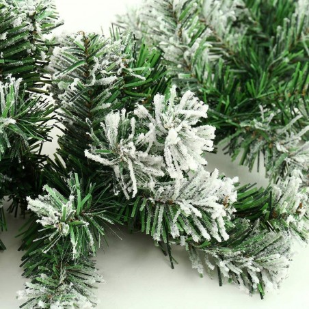 547874 Guirnalda navideña de 200 ramas con puntas nevadas 270 cm de largo