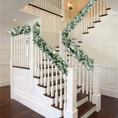 547874 Guirnalda navideña de 200 ramas con puntas nevadas 270 cm de largo