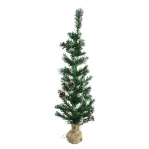 309019 Árbol de Navidad 90Hcm con piñas y base de yute un...