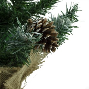 309019 Árbol de Navidad 90Hcm con piñas y base de yute un... 2