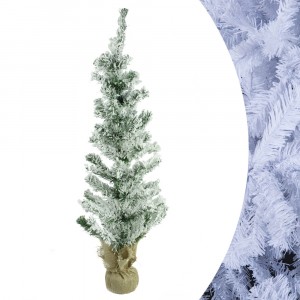 309021 Árbol de Navidad nevado 90H Cm con base de yute en... 2
