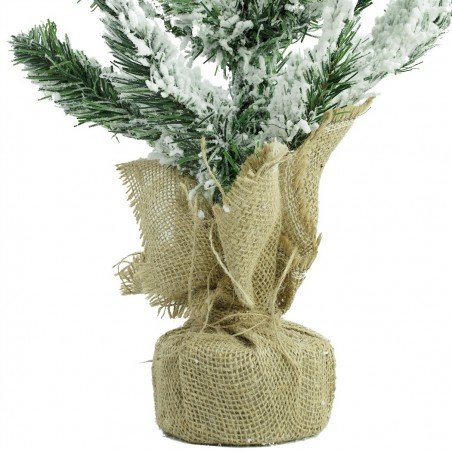309021 Árbol de Navidad nevado 90H Cm con base de yute en Abeto Artificial