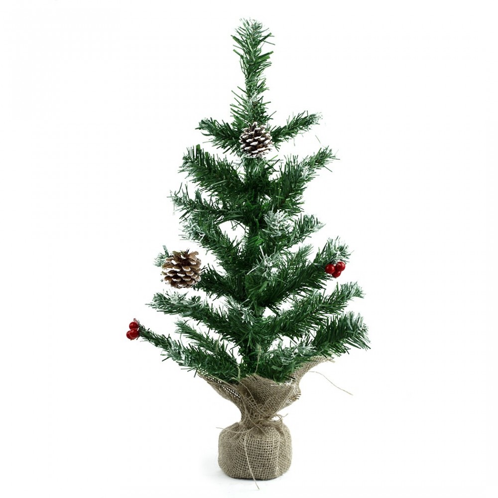 309020 Árbol de Navidad 60H Cm con base de yute el abeto artificial en PVC