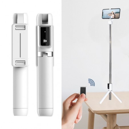 508257 Selfie stick P50 mini trípode inalámbrico ampliable con mando a distancia