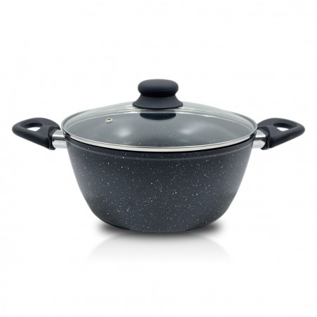 255019 Batería 14 piezas NEGRO DGBAVARIA ollas y sartenes en piedra y utensilios