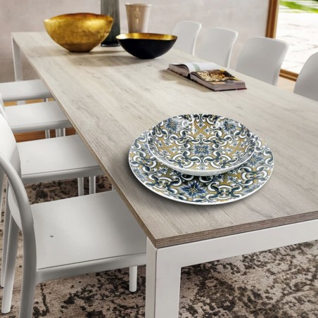 408011 Vajilla de Mesa 18pzs FELICIA plato llano, hondo y de postre en porcelana