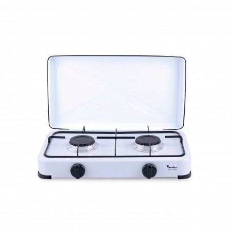 JFG6032 Placa de 2 fuegos a gas con revestimiento de acero para hogar o picnic